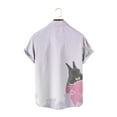 thumbnail image 5 of Hawaiian T-shirts for Men- Easter Rabbit Short Sleeve Beach Tops Bunny Printed Lapel Loose Tops Tops with Pocket, #1, Child-160, 5 of 8