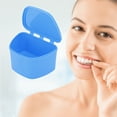 thumbnail image 2 of Unique Bargains 1 Pc Braces Box Portable Denture Cases Blue, 2 of 5
