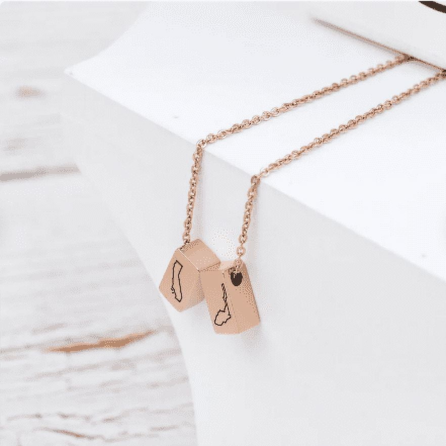 Gift for Best Friend - State Necklace - Personalized Long Distance State Necklace Gift - Long Distance Relationship Necklace - Sister Gift