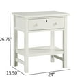 thumbnail image 4 of Dtwnek Wood Beside Table End Table with 1 Bottom Shelf, 1 Drawer Nightstand for Living Room, Bedroom, White, 4 of 10