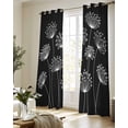 thumbnail image 5 of Spring Dandelion Sheer Curtains 63 Inch Length 2 Panels Set for Living Room/Bedroom, Modern Country Flower Black White Kitchen Curtains Grommet Semi-Sheer Curtains Drapes Window Treatments 42"x63"x2, 5 of 7
