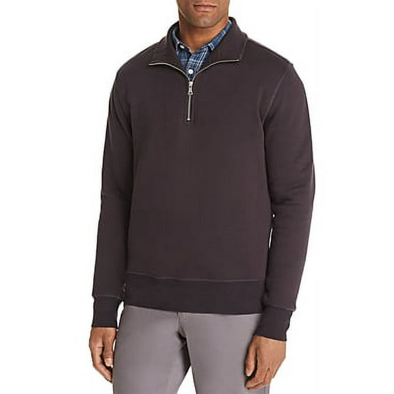 Bloomingdale's GRAY Half Zip Fleece Pullover Sweatshirt, US Medium