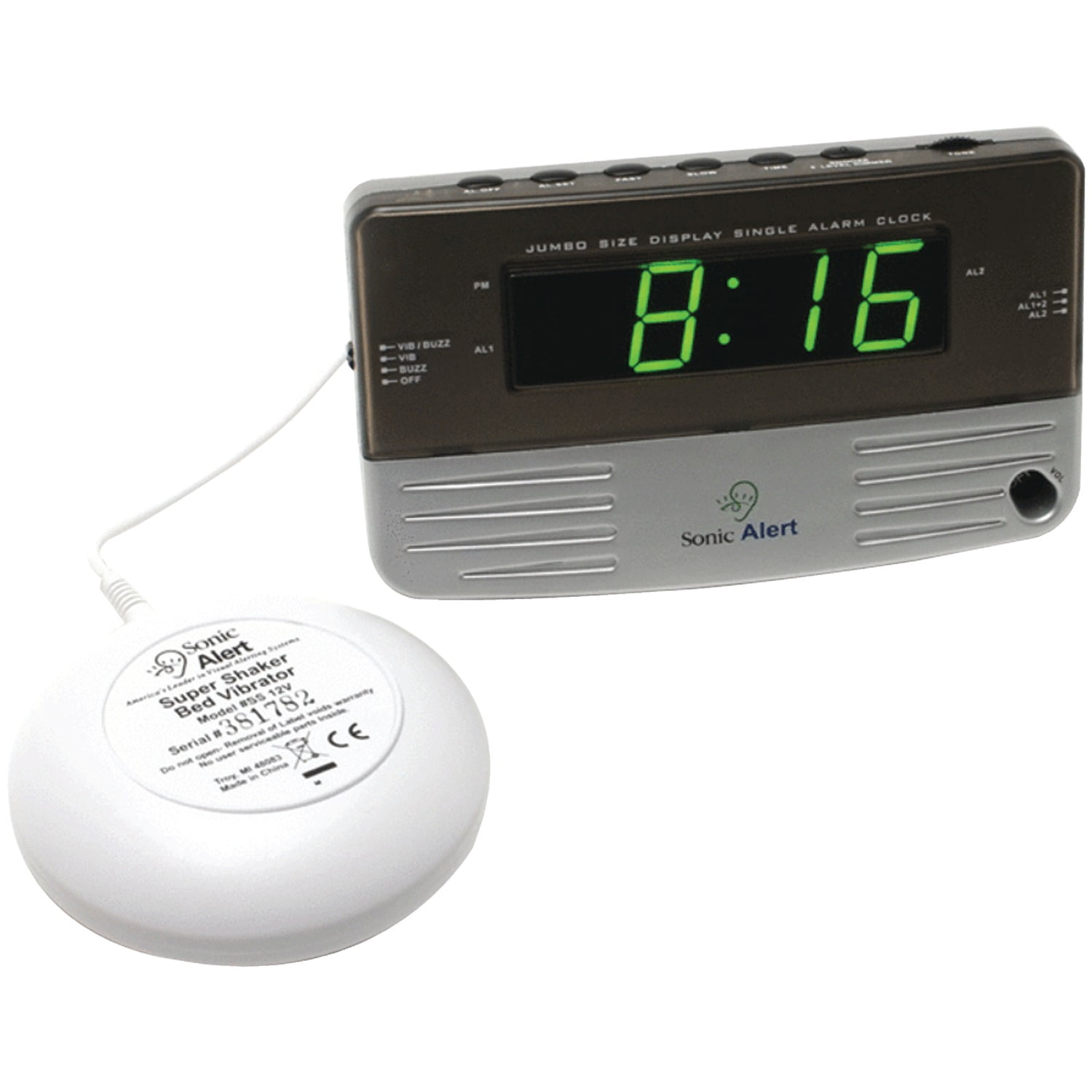 Sonic Alert Sonic Boom SB200ss Vibrating Travel Alarm Clock 
