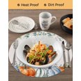 thumbnail image 3 of 15 Inch Round Placemats Set of 6, Fall Non Slip Heat Insulation PP Table Mats, Orange Blue Pumpkins Thanksgiving Green Eucalyptus Leaf Washable Place Mats for Kitchen Dining Party Table Decor, 3 of 7