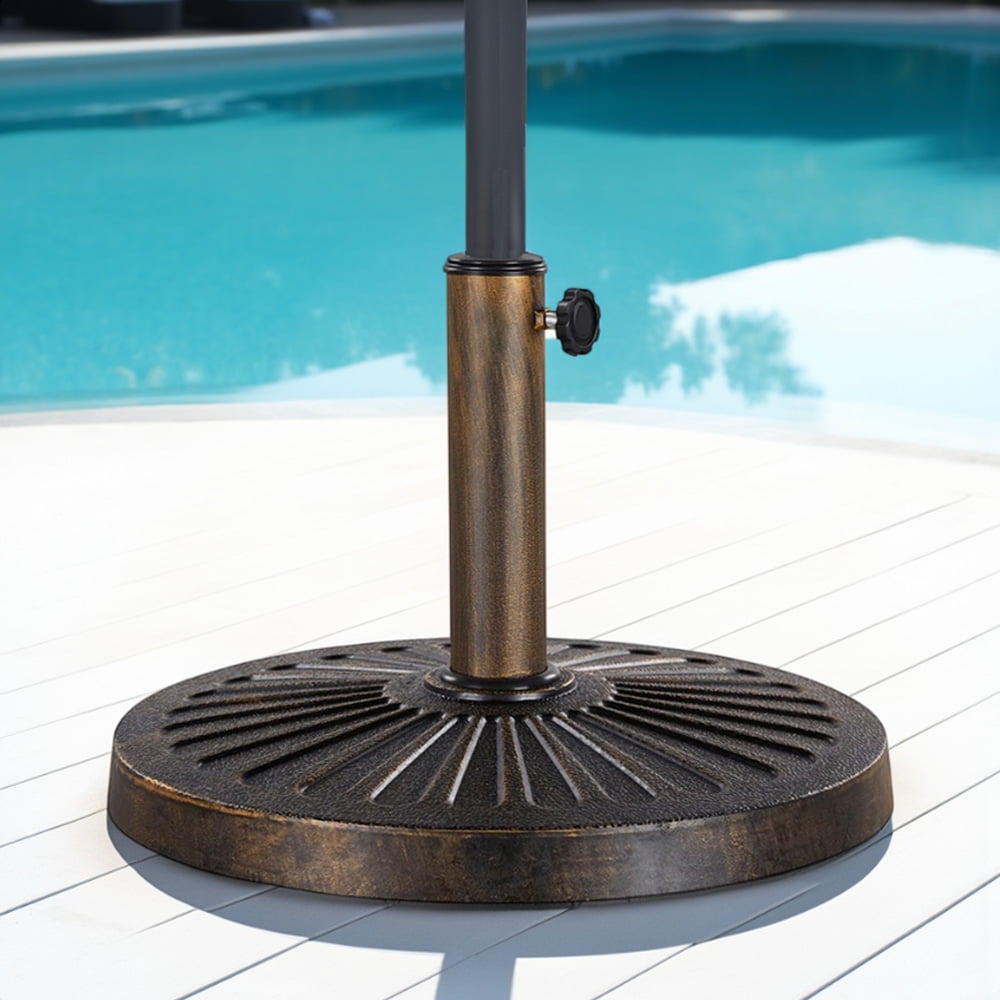 Abble 26.5 lbs Outdoor Patio Market Umbrella Base, Patio Umbrella Stand for Yard Garden Poolside in Bronze