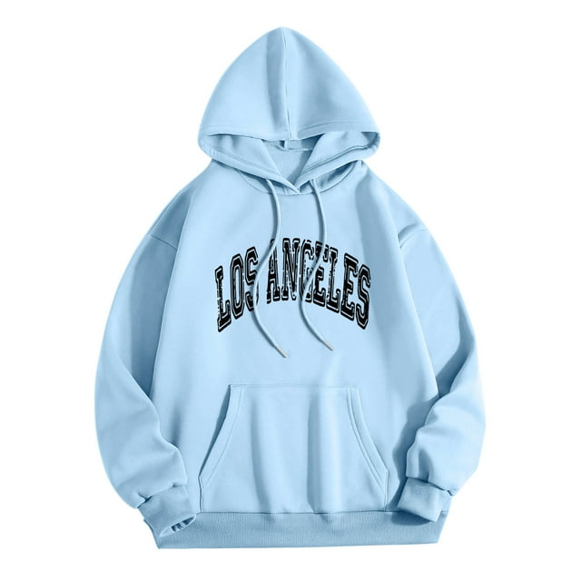 LUOGENLI Chandails à Capuche pour Hommes Graphique Mexique Los Angeles Hommes Femmes Lettre Graphique à Capuche Imprimé Col Rond Manches Longues Chandail Hauts Chandails à Capuche pour Hommes Chandail à Enfiler Grande Taille Bleu Pâle Taille g