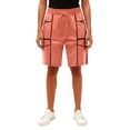 thumbnail image 4 of Garbnen Womens Bermuda Shorts Knee Length Patchwork Curve Womens Biker Shorts Elastic Waist Striped Cargo Shorts Womens with Multi Pocket, 4 of 4