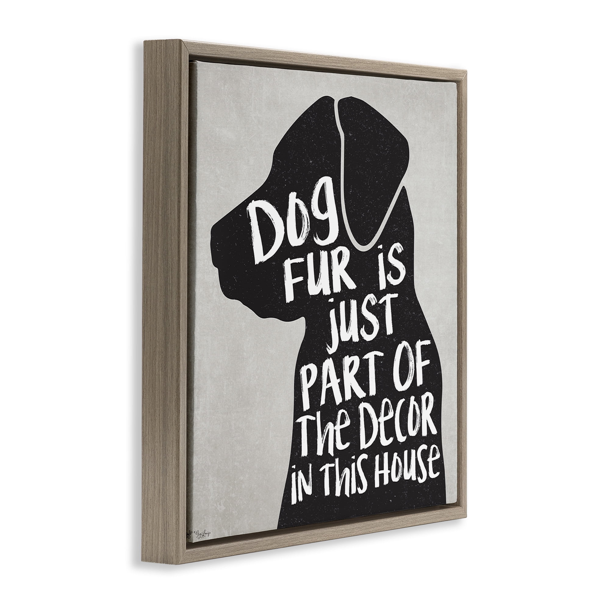 Stupell Industries Dog Fur Funny Pet Phrase Animals & Insects Painting Brown Floater Framed Canvas Art Print Wall Art, 25 x 25