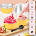 thumbnail image 3 of 5oz Aluminum Baking Cups with Lids and Forks,Disposable Ramekin Cake Cups for Muffin Cheesecake,Gold, 3 of 6