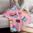 thumbnail image 3 of Pink Dessert Blanket Soft Cozy Warm Throw Blanket for Couch, Plush Fuzzy Flannel Fleece Blankets for Sofa, Modern Art Cute Watercolor Bed Blankets Lightweight Gifts for Women, 30"x40", 3 of 9