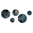 thumbnail image 2 of Designart "Retro Wildflowers In Shades Of Blue III" Floral Metal Wall Art Set of 5 Piece, 2 of 5