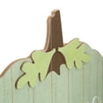 thumbnail image 3 of Northlight 20" Green and Brown Blessings Pumpkin Wooden Thanksgiving Hanging Wall Sign, 3 of 5