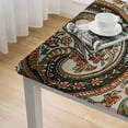 thumbnail image 4 of HAOXIT  Table Cloth  Decorative Tablecover Washable Rectangle Tablecloths, Dining &amp; Wedding, Kashmir Paisley - Thanksgiving/Christmas 46*46, 4 of 7