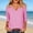 A-Hot Pink, variant on 3/4 Length Sleeve Womens Tops Casual Loose Fitting T Shirt Soft Comfy Soild Color V Neck Tops for Women