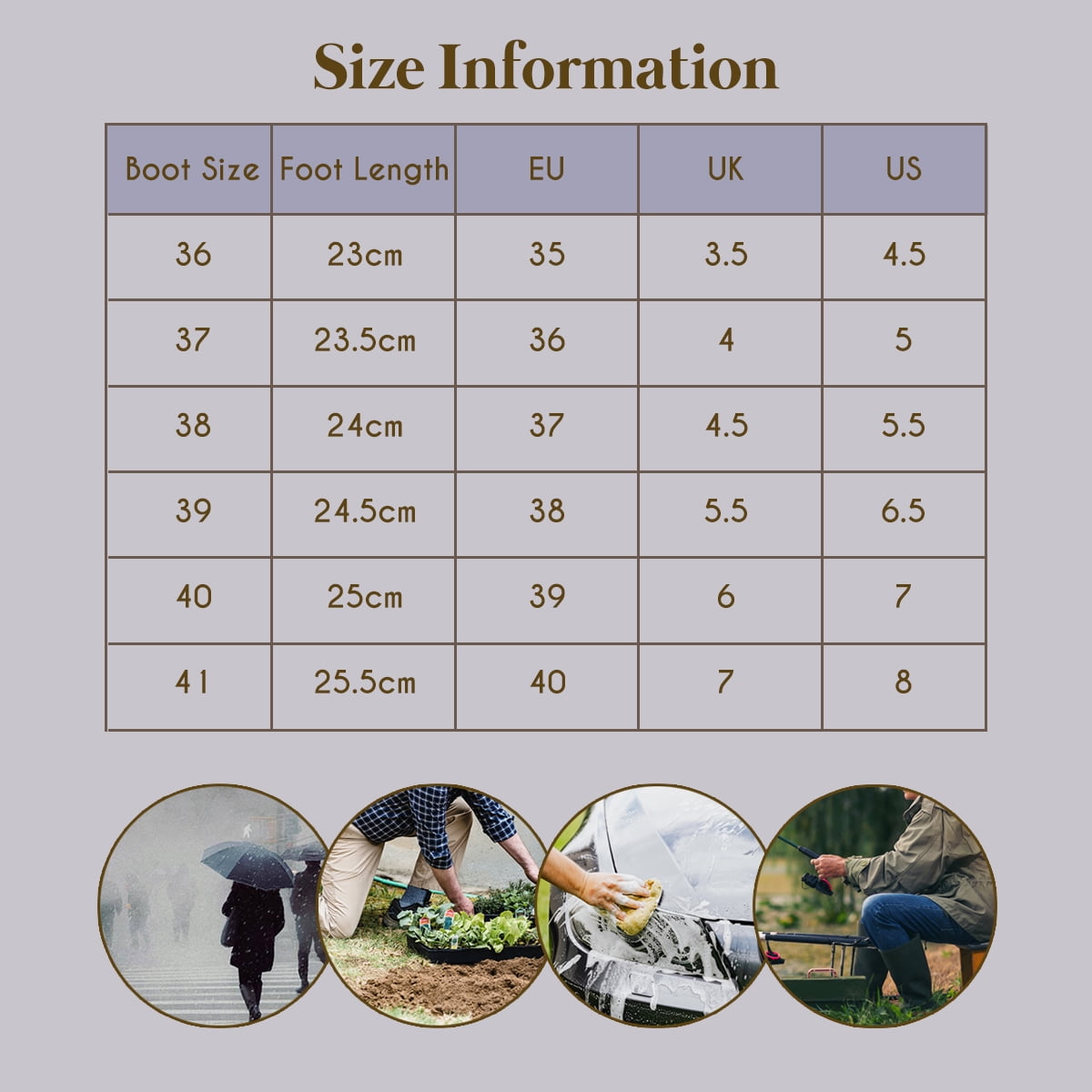 AUXDIQ Rain Shoes Women Mid-calf Boots Waterproof Rain Boots Outdoor Garden Shoes