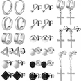 thumbnail image 1 of 15-Piece Black Punk Earring Collection - Stand Out from the Crowd! S01, 1 of 5