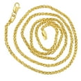 thumbnail image 2 of 14K Solid Yellow Gold 2.1mm Wide Shiny Round Wheat Chain 18 Necklace with Lobster Clasp, 2 of 3