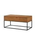 thumbnail image 5 of Walker Edison Modern Wood and Metal Lift-Top Coffee Table, English Oak, 5 of 10