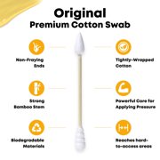 TerpTitans Original – Bamboo Cotton Swabs | Dual-Tip: Spiral for Maximum Absorption & Fine Point for Pinpoint Precision | Extra Strong, Lint-Free | 200 Count Box (400)