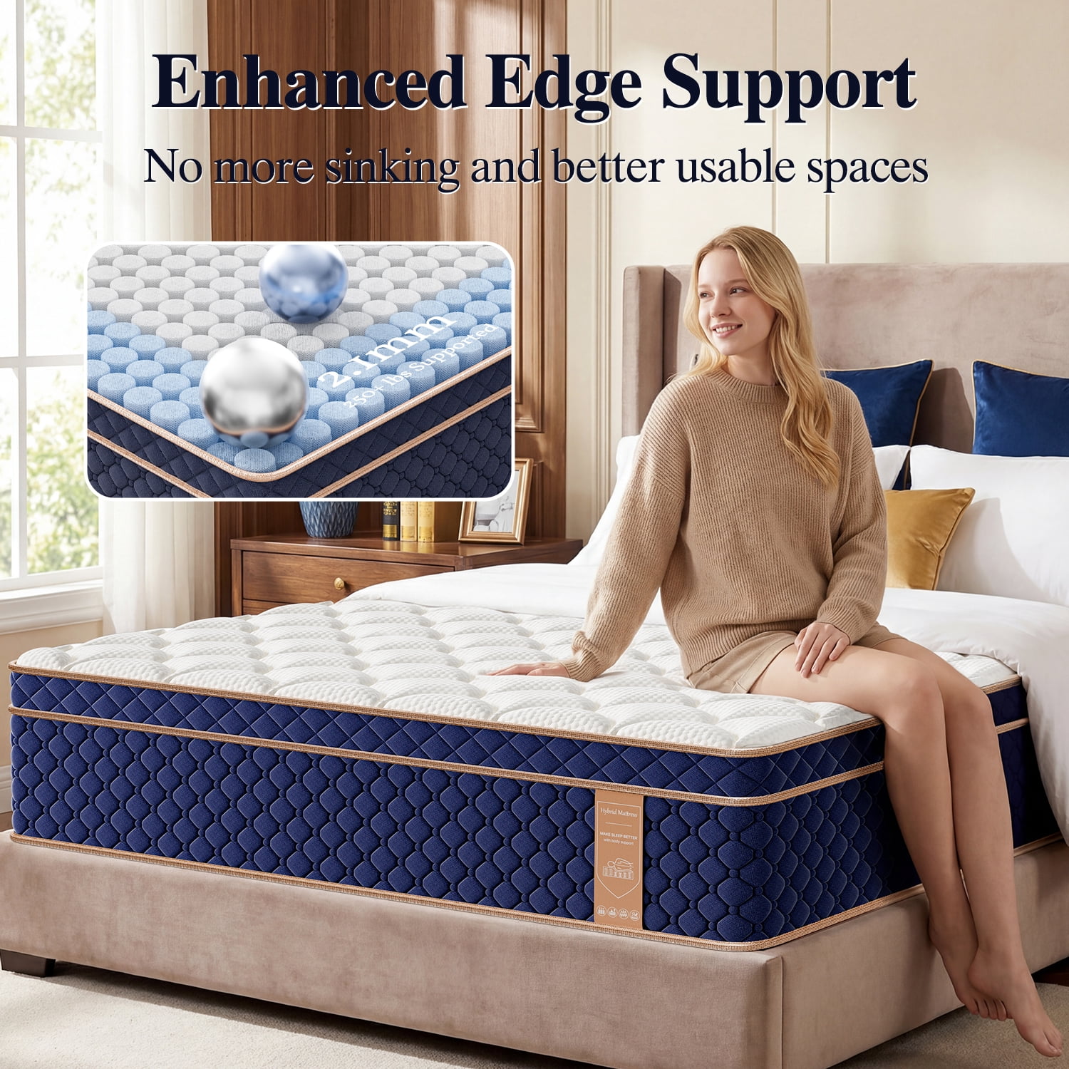 12 Inch Full Mattress, Hybrid Mattresses in a Box with Gel Memory Foam, Pressure Relief & Medium Firm with Strong Edge Support, CertiPUR-US Certified, Fiberglass-Free
