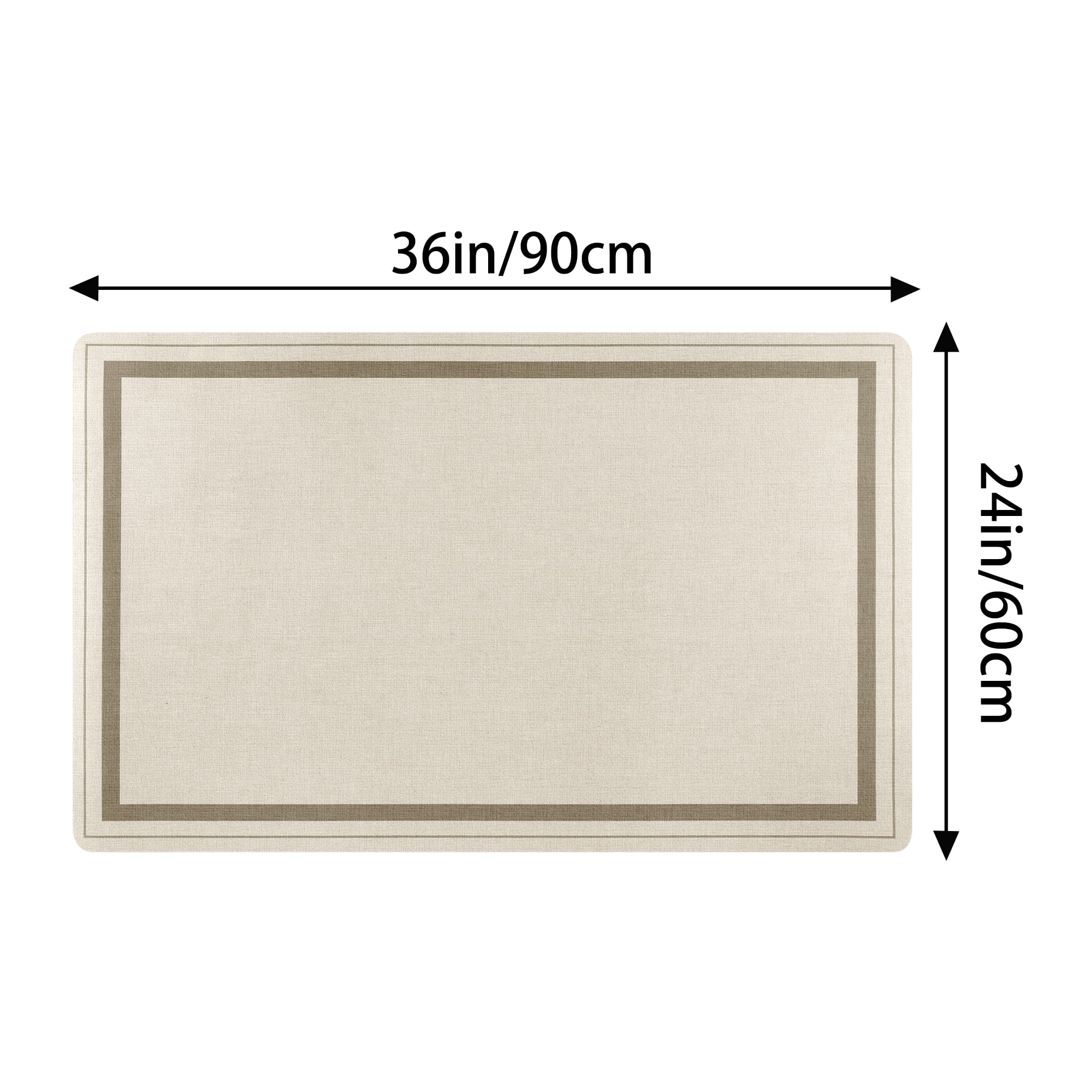 Unique Bargains 2 Pcs Modern Soft Comfort Kitchen Rugs Absorbent Non Slip Kitchen Mats Beige 24" x 36"