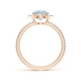 thumbnail image 2 of ANGARA Natural Vintage Style Claw-Set Round 1.12 ct Aquamarine Halo Ring in 14K Rose Gold for Women (Size-7mm) | March Birthstone, Anniversary, Jewelry Gift for Women | Natural Aquamarine Ring, 2 of 9