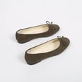 thumbnail image 5 of Womens Army Green Faux Suede Ballet Flats with Bow Slip On Loafers Comfortable Casual Work Shoes,Size 7.5, 5 of 6