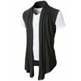 thumbnail image 2 of Men Sleeveless Cardigan T Shirt Casual Slim Fit Dress Shirts Formal Tops2XL, 2 of 5