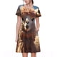 thumbnail image 1 of Balery Fluffy Alpaca Mountain Meadow Vestidos sueltos de manga corta para mujer, vestidos de verano 2025, vestidos casuales de corte A con vuelo., 1 of 6