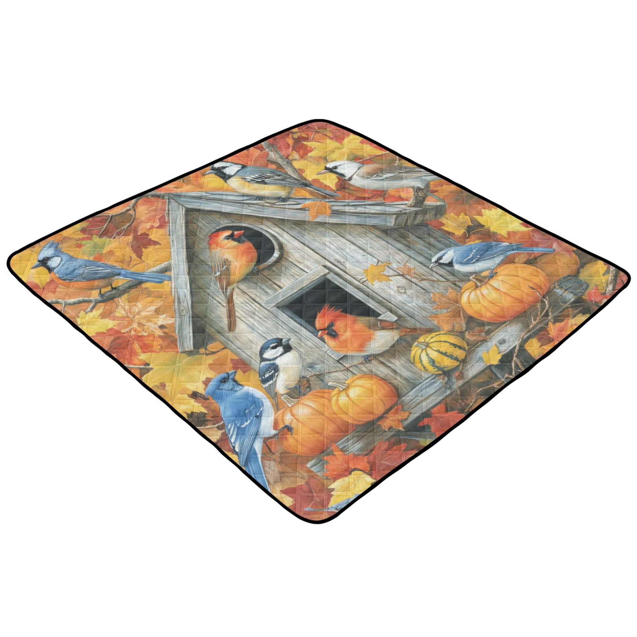 WOBOGO Warm Birdhouse Baby Playmats Extra Large Waterproof Rollable Activity Pads for Toddlers 50×50inch