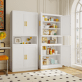 thumbnail image 2 of Ero Modern Metal Large Freestanding Cupboard Storage Cabinets with Open Space and Doors for Kitchen Pantry Home and Office, 2 of 6