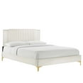 thumbnail image 2 of Modway Zahra Channel Tufted Performance Velvet King Platform Bed in White, 2 of 8