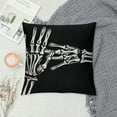 thumbnail image 2 of COMIO  Halloween Skull Decorative Pillow Covers  Vintage Skeleton Hand Hug You Wicked Scary Home Sofa Couch Decor Throw Pillow Cases, Black, 2 of 5