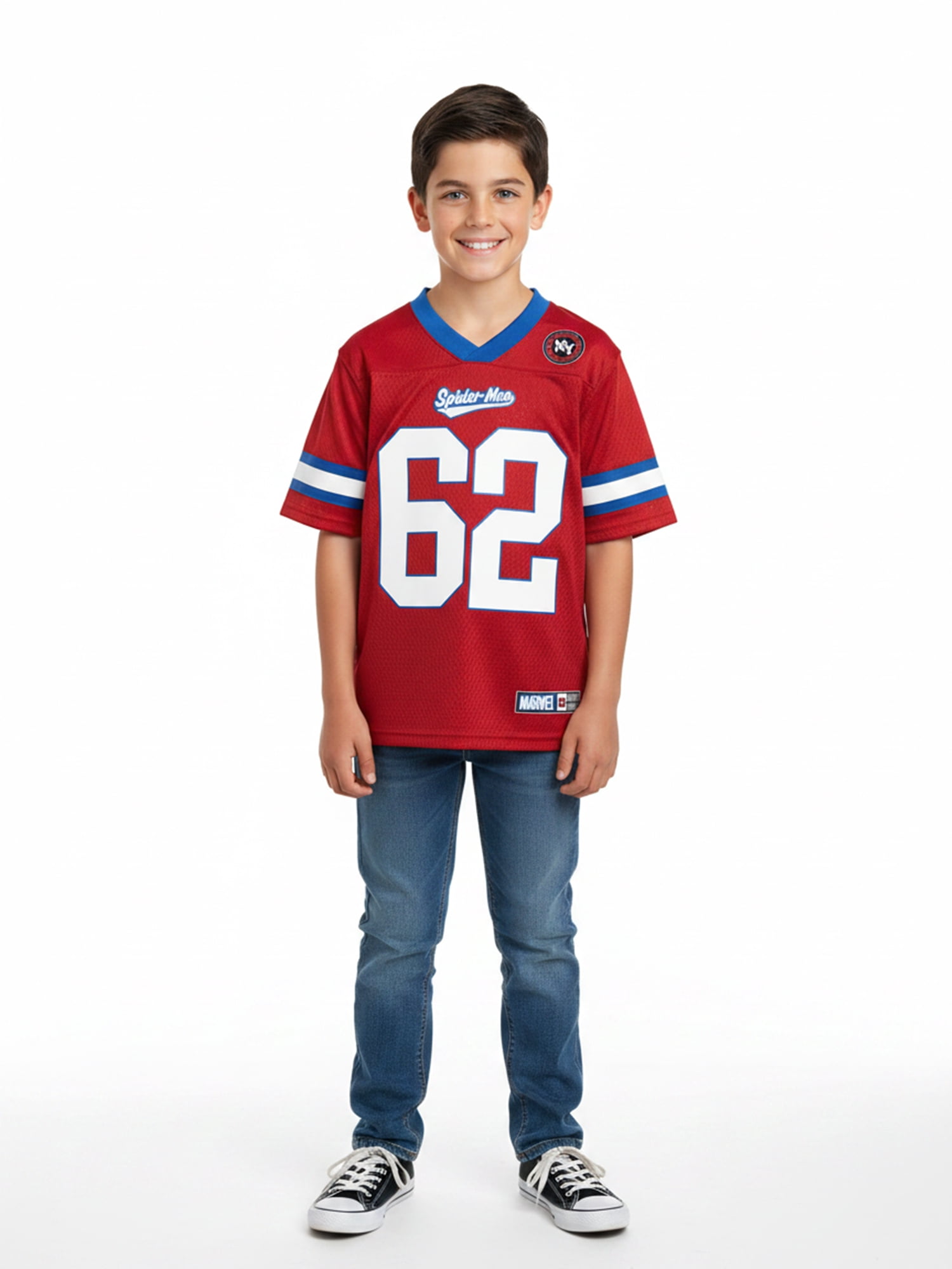 Marvel Spider-Man Boys’ Elevated Graphic Jersey, Sizes 4–18