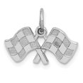 thumbnail image 1 of 14K White Gold Polished Checkered Flags Charm, 1 of 2