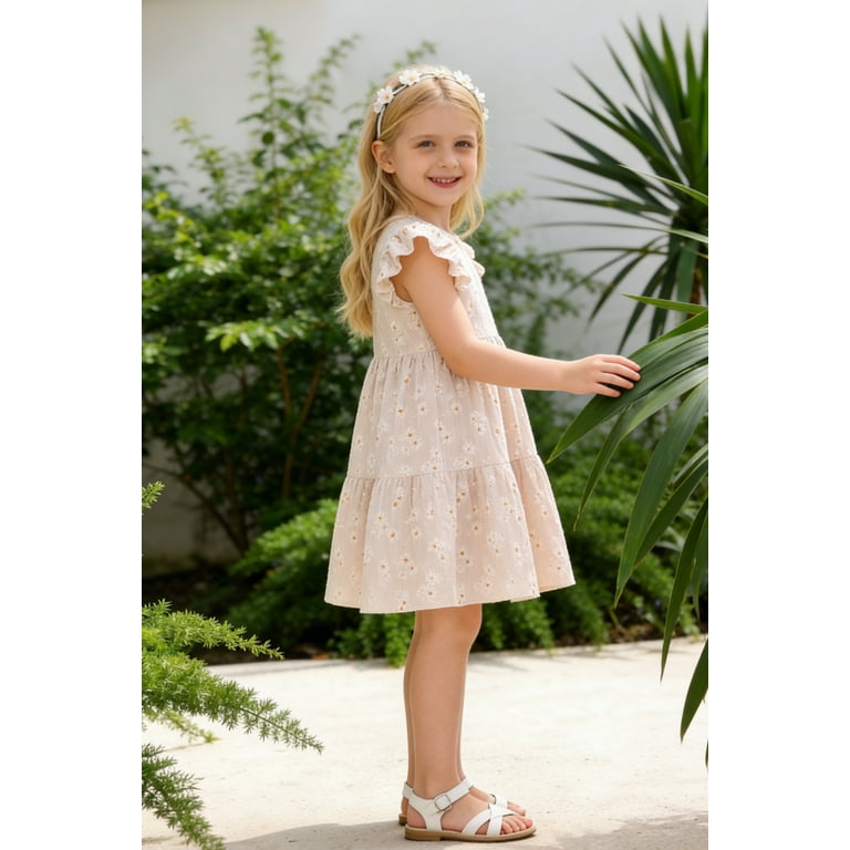 toddler girl boho dress Little Tina Girls Boho Dress | Decorated With Sequins Vintage Dresses For Children | Bohemian Clothing