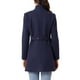 thumbnail image 3 of Abrigos de trench de invierno Inspire Chic para mujer, abrigo de doble botonadura con cuello de pie, talla XL, azul oscuro, 3 of 6