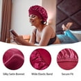 thumbnail image 6 of Silk Bonnet for Sleeping,Hair Wrap Satin Bonnets Shower Cap for Black Women Men, Elastic Wide Band Hair Bonnet Cap for Sleeping Curly Hair, 6 of 6