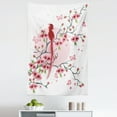 thumbnail image 1 of Animal Tapestry, Mythical Long Lived Phoenix Bird on Floral Sakura Branch Looking Back Art, Fabric Wall Hanging Decor for Bedroom Living Room Dorm, 5 Sizes, Pink, by Ambesonne, 1 of 1