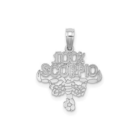 14k White Gold Scorpio Zodiac Pendant for Men and Women, Astrology Necklace with Scorpion Symbol, Horoscope Charm, Birth Sign Medallion, Passion and Loyalty Jewelry