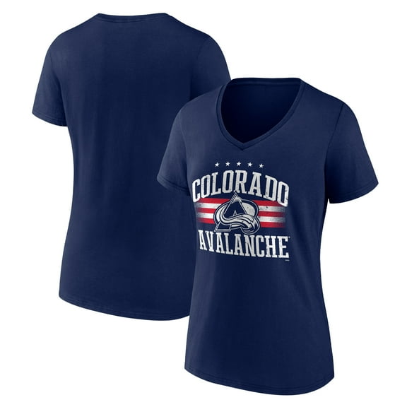 Women's Navy Colorado Avalanche Americana Team V-Neck T-Shirt