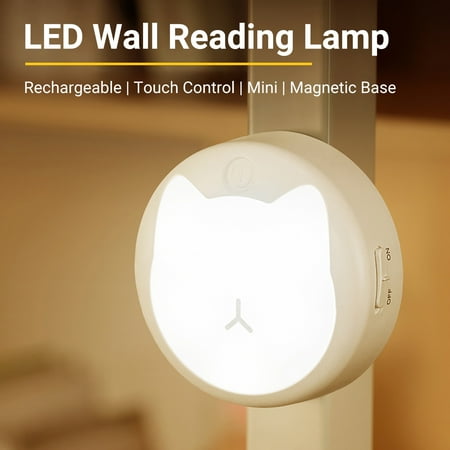 

Bluethy Night Light Rechargeable Touch Control Mini Magnetic Base LED Wall Reading Lamp for Dormitory