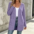 thumbnail image 5 of Vivianyo HD Women's Solid Long Sleeve Open Front Cardigan with Pockets, Fall Loose Mid Length Sweater Coat for Women, Womens Outerwear for Daily Errands and Casual Meetups, Size S-2XL, 5 of 8