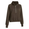 thumbnail image 6 of Ccpelsie Half Zip Sweatshirt Women Oversized Fleece Pullover Zipped Cute Sweatshirts with Pockets(Coffee,XL), 6 of 6