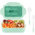 thumbnail image 1 of PENGXIANG Bento Box for Kids Adults Reusable Lunch Box Food Container with 3 Compartments and Spoon & Fork Portable Lunch Container Microwave Safe for Work School Office Use, 1 of 11
