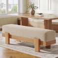 thumbnail image 5 of Tribesigns 55-Inch Dining Bench, Modern Upholstered Dining Bench with Fabric Padded Seat and MDF Frame for Dining Room, Living Room (Beige & Oak), 5 of 7