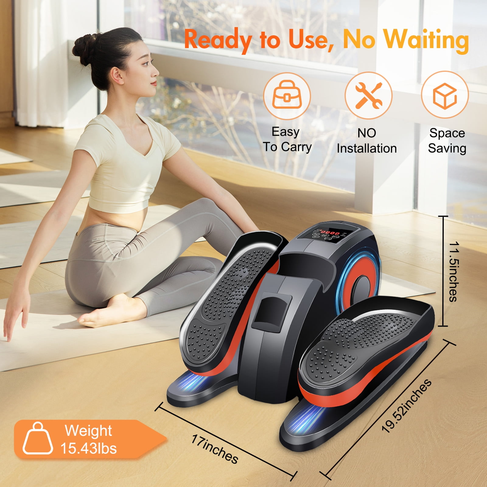 ALSO GO Under Desk Elliptical, Ellipse Leg Exerciser While Sitting, Elliptical Exercise Machine