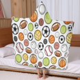 thumbnail image 5 of Baseball Football Pattern Hooded Bath Towel，60"x35" for Ages 3 To 12 Kids, Quick Dry Lightweight Soft Microfiber Hood Beach Towel Cover Up for Kids, 5 of 7