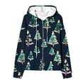 thumbnail image 5 of VERUGU Womens Jackets Casual Fall Winter Fashion Zipper Christmas Printed Coat Long Sleeve Drawstring Hooded Sweatshirt Blue XL, 5 of 6