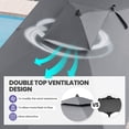 thumbnail image 3 of Pellebant Garden 9’ Rectangular Patio Umbrella with Push Button Tilt, 3 of 9
